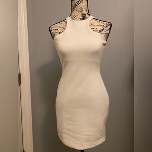 NWOT Zara Stretch Knit Short Fitted Dress, white, size S
